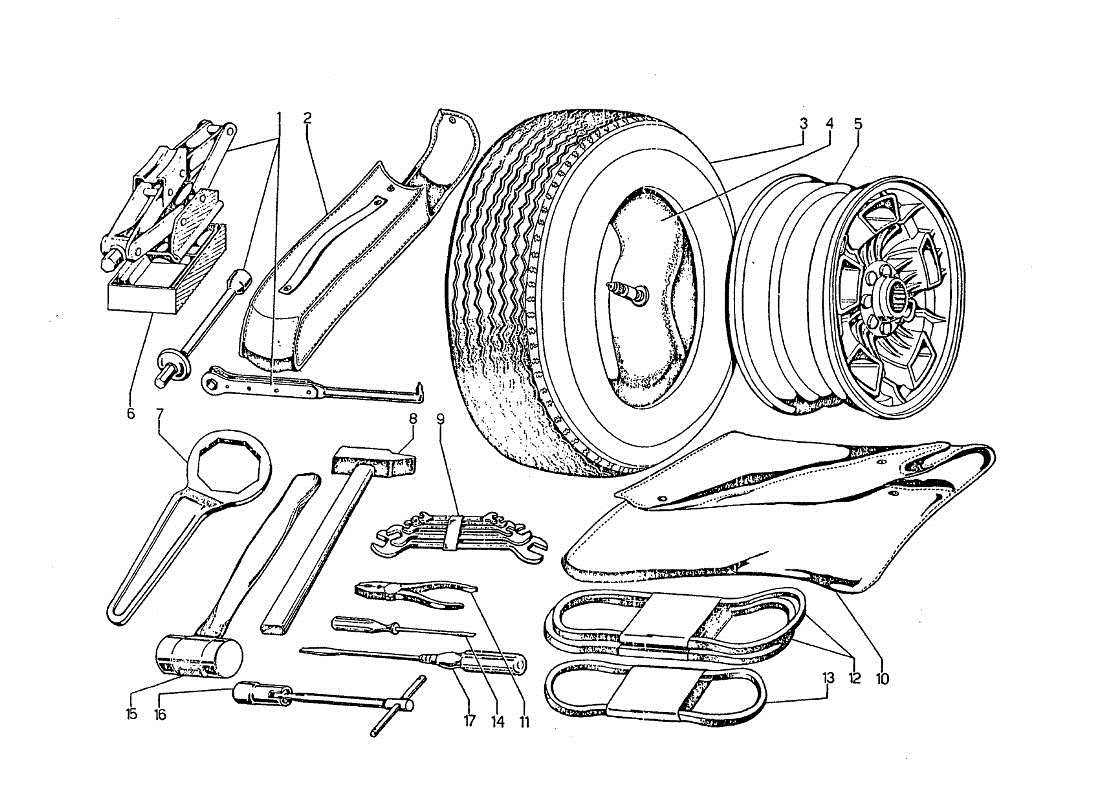 lamborghini jarama trus vettura teilediagramm