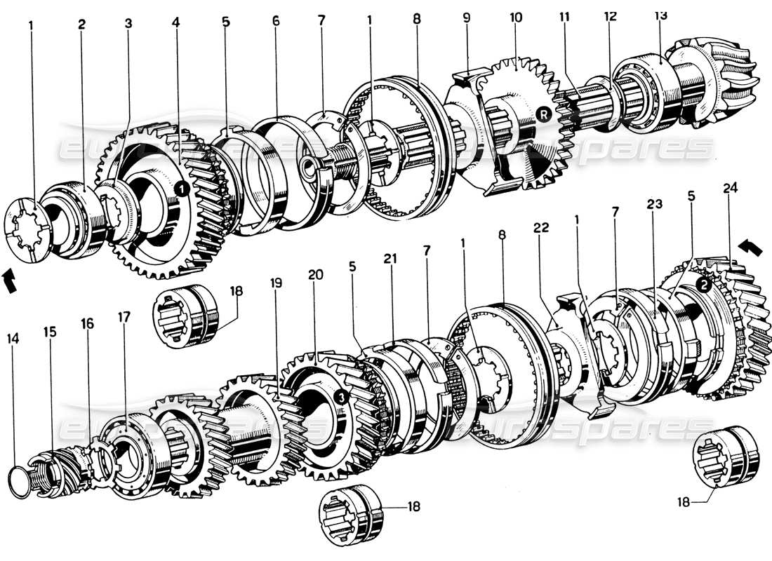 ferrari 330 gtc coupe teildiagramm der vorgelegewelle