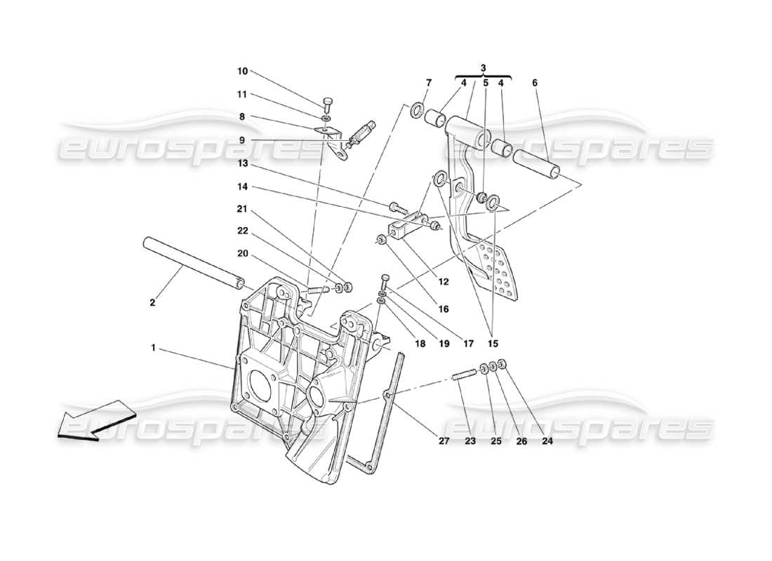 ferrari 360 challenge stradale pedale teilediagramm