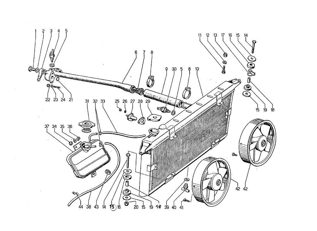 lamborghini jarama wasserkreislauf teilediagramm
