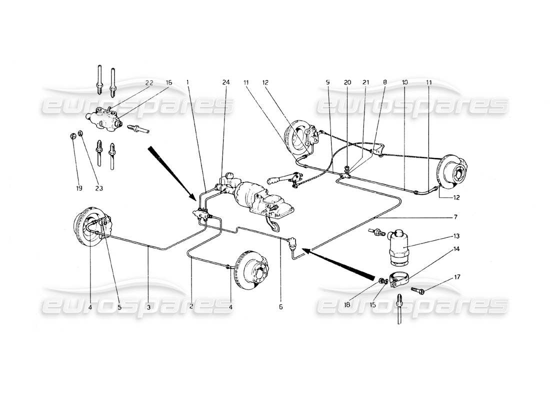 ferrari 308 gt4 dino (1979) bremssystem teilediagramm