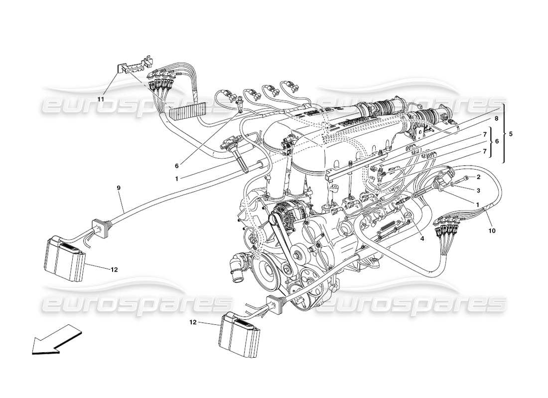 ferrari 430 challenge (2006) einspritzgerät - zündung teilediagramm