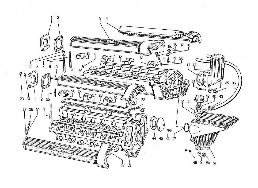 lamborghini jarama testa cilindri teilediagramm