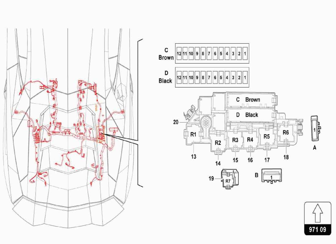 lamborghini centenario spider elektrisches system - teilediagramm für sicherungen