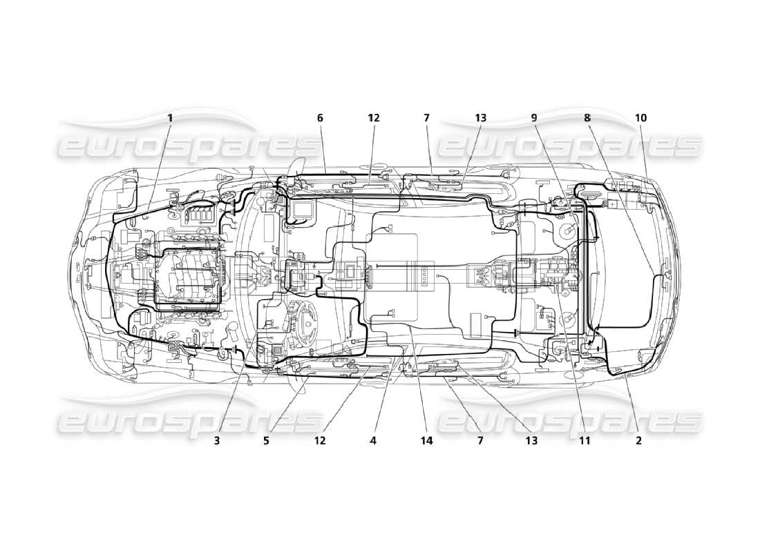 maserati qtp. (2006) 4.2 hauptkabel (seite 1-2) teilediagramm