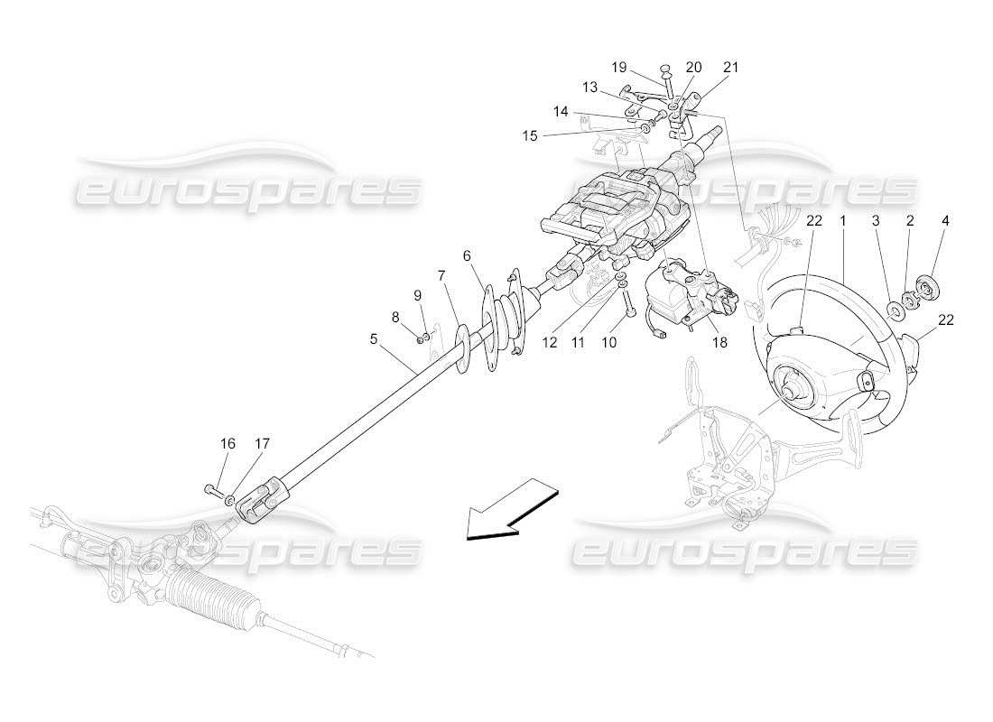 maserati qtp. (2011) 4.7 auto lenksäule und lenkradeinheit teilediagramm