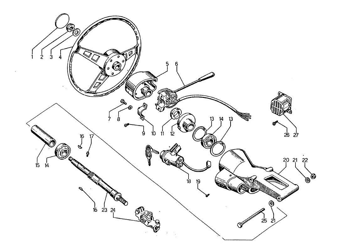 lamborghini jarama lenkbefehl teilediagramm