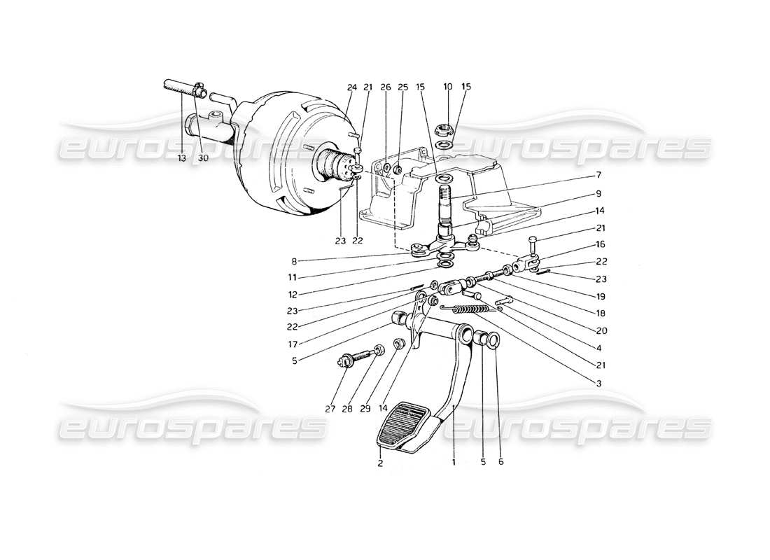 ferrari 308 gt4 dino (1979) bremshydrauliksystem (varianten für rhd-version) teilediagramm