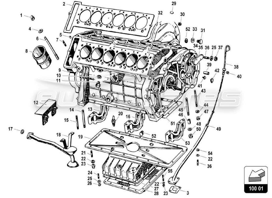 lamborghini miura p400s motor teilediagramm