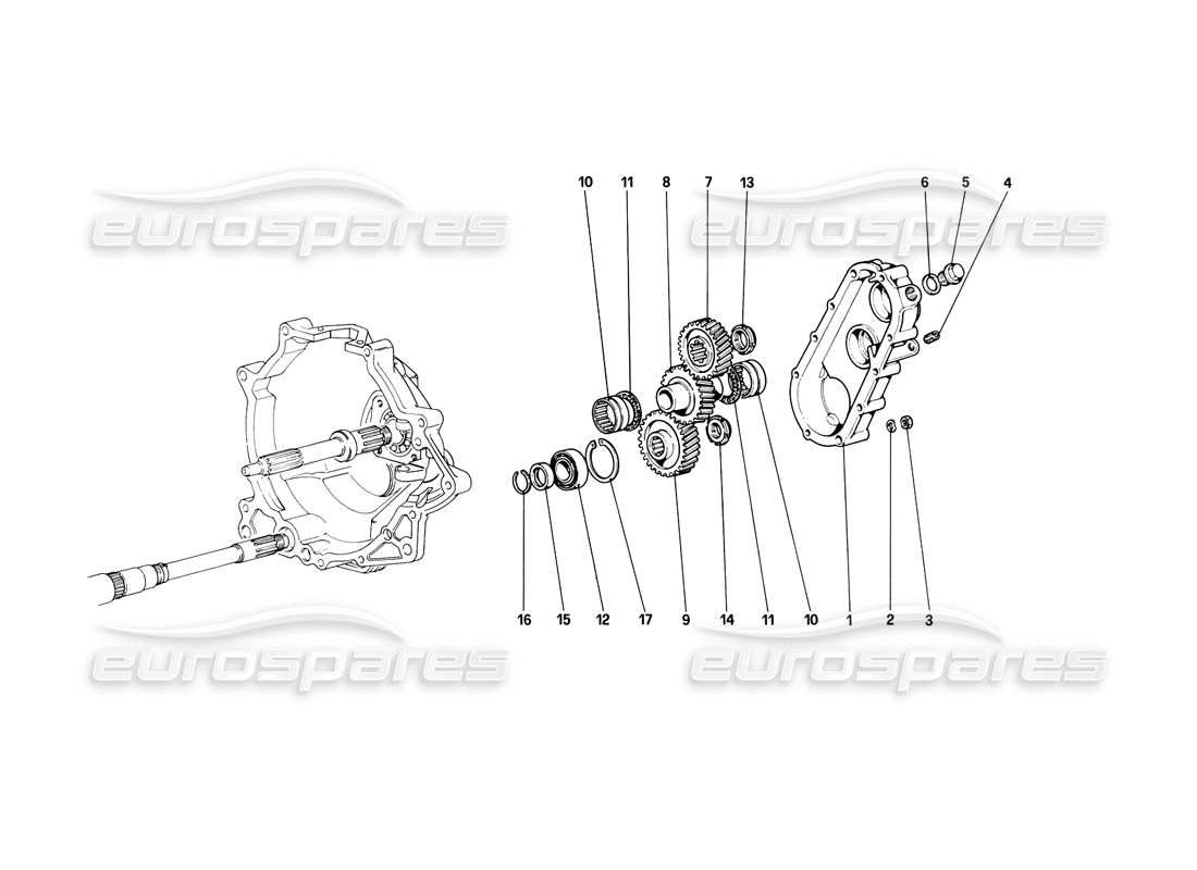 ferrari 308 (1981) gtbi/gtsi getriebe-teilediagramm