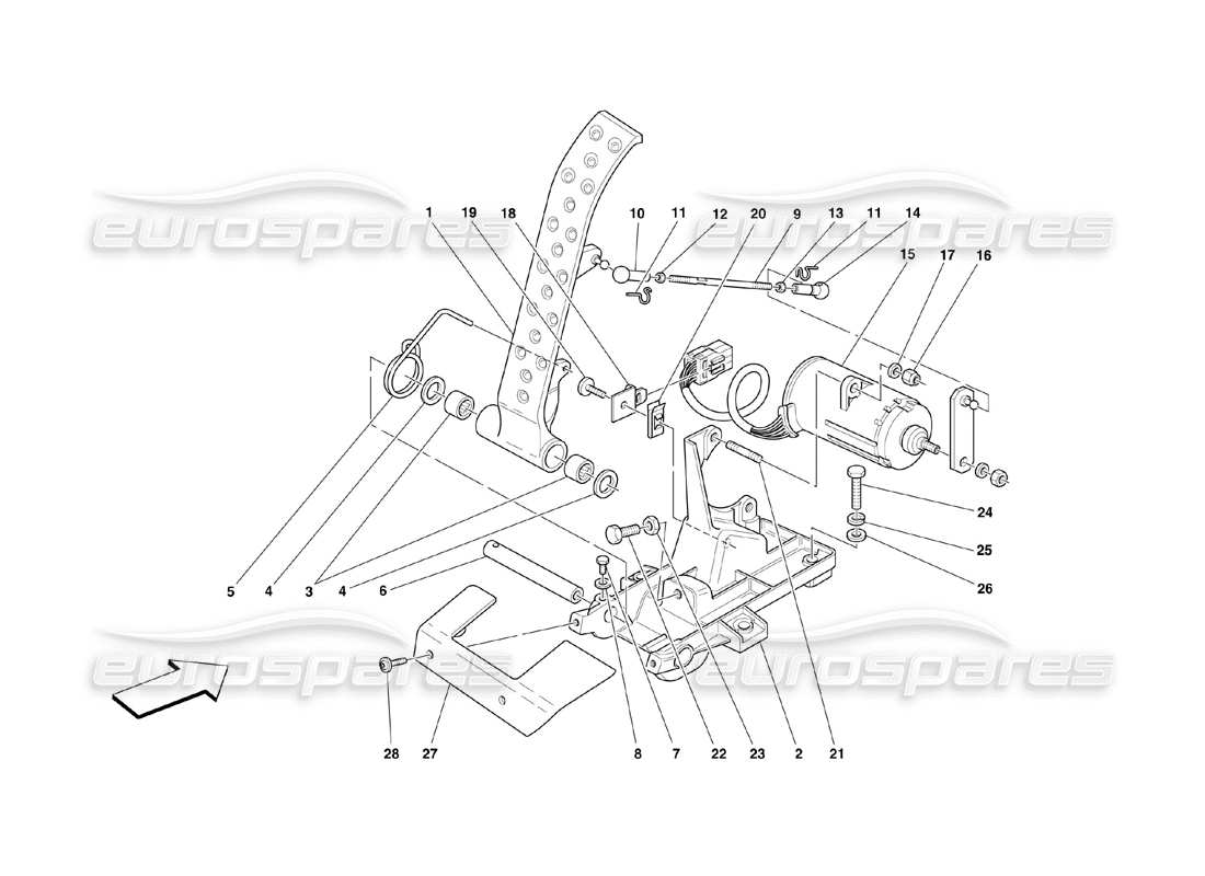 ferrari 360 challenge (2000) elektronisches gaspedal teilediagramm