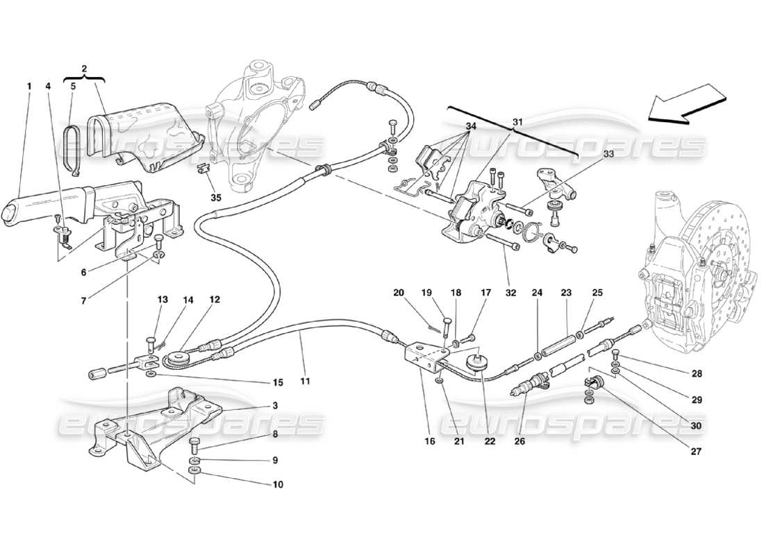 ferrari 360 challenge stradale handbremssteuerung teilediagramm