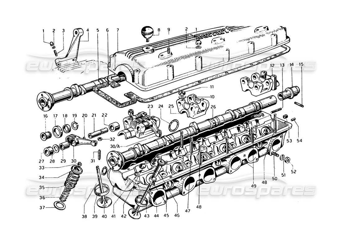 ferrari 275 gtb/gts 2 cam zylinderkopf teilediagramm