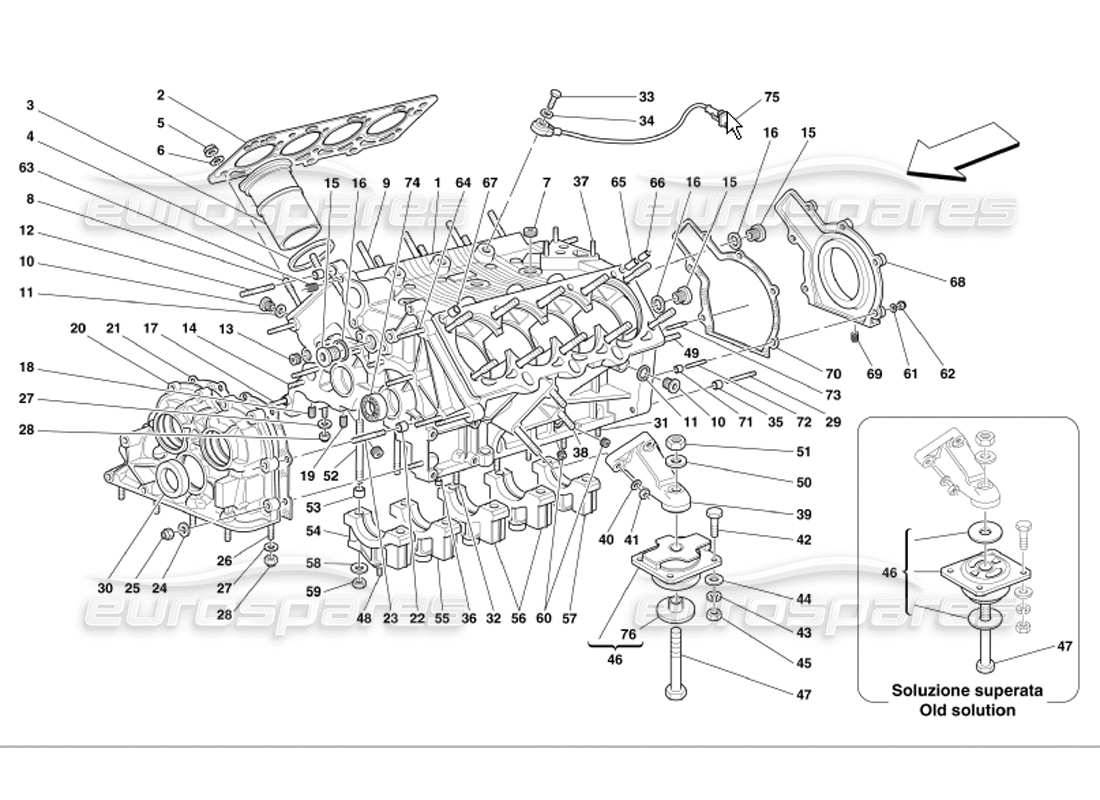 ferrari 360 modena kurbelgehäuse teilediagramm
