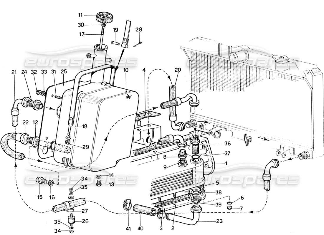 ferrari 365 gtb4 daytona (1969) teilediagramm für ölwanne und öltank