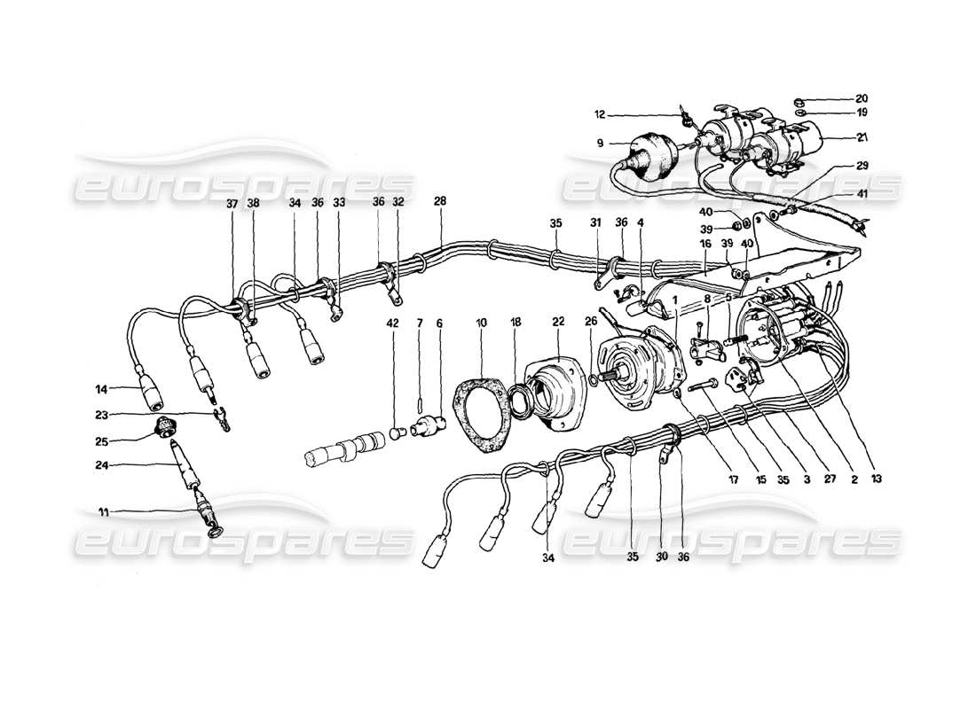 ferrari 308 gtb (1980) teilediagramm der motorzündung