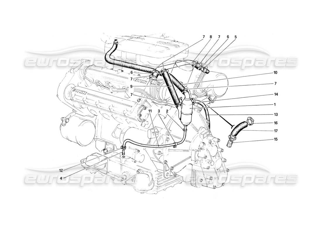 ferrari 308 (1981) gtbi/gtsi teilediagramm des blow-by-systems