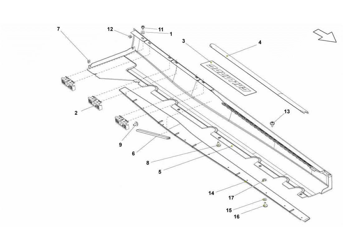lamborghini gallardo sts ii sc teilediagramm für externes seitenelement