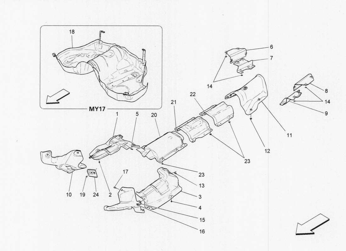 maserati qtp. v6 3.0 tds 275bhp 2017 wärmedämmung teilediagramm