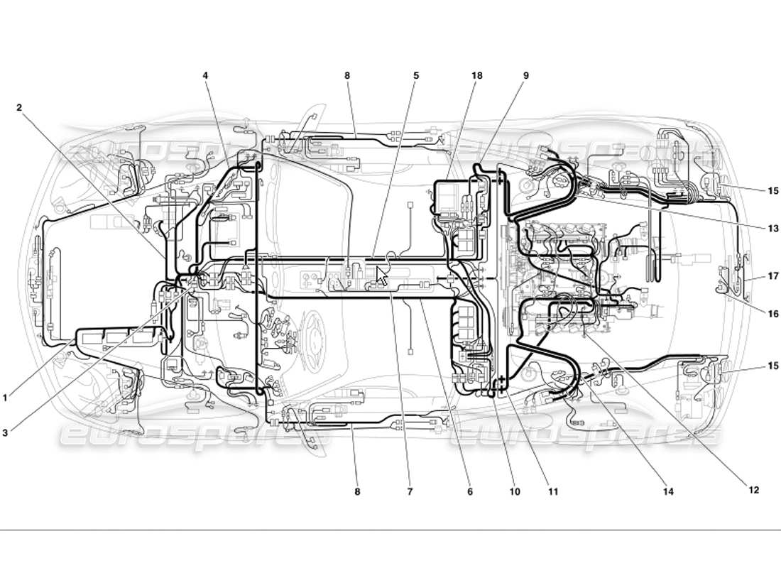 ferrari 360 modena elektrisches system teilediagramm