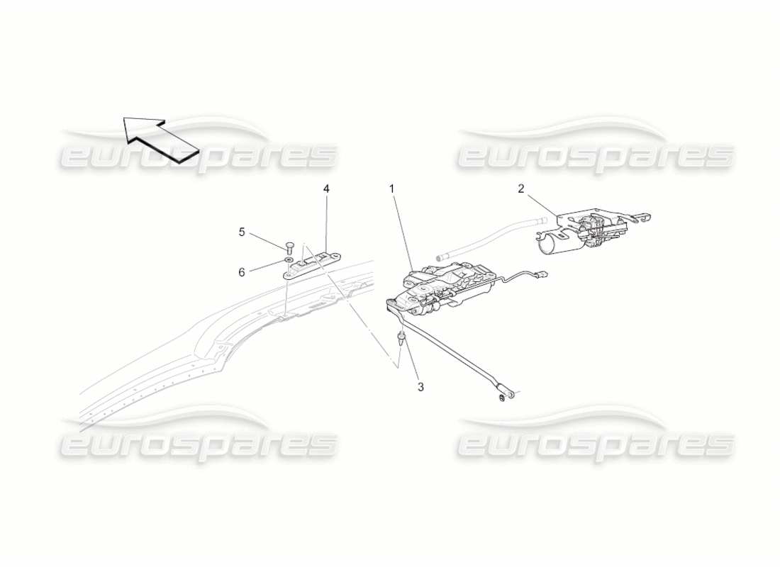 maserati grancabrio (2011) 4.7 elektrischer capote: schließungen und mikroschalter teilediagramm