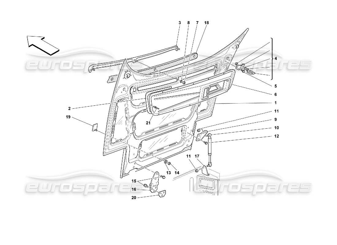 ferrari 355 (2.7 motronic) teilediagramm der fronthaube