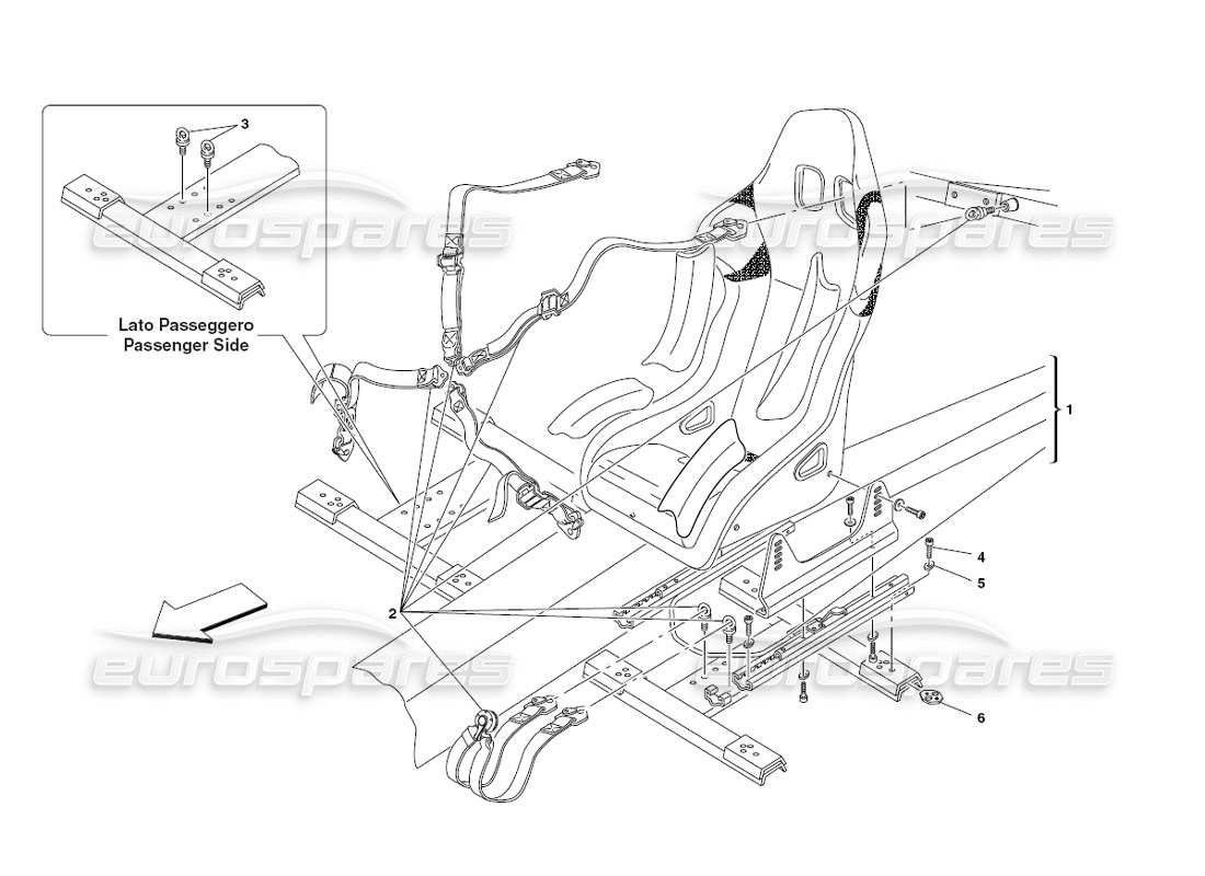 ferrari 430 challenge (2006) rennsitz ersatzteildiagramm