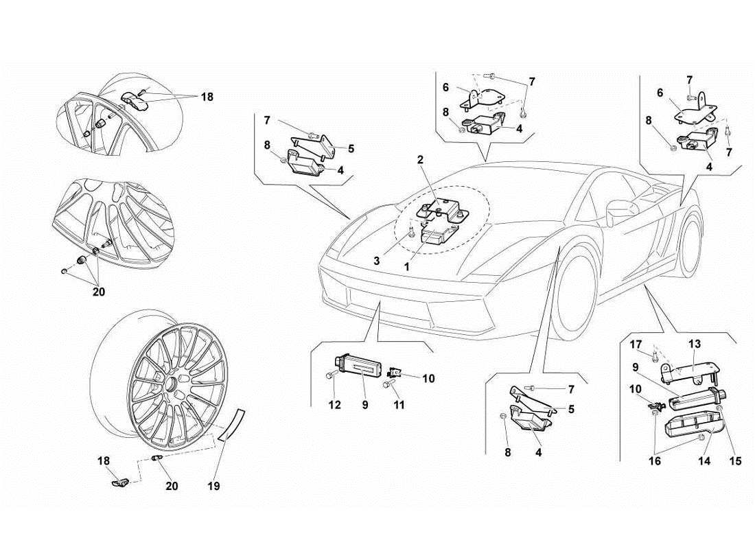 lamborghini gallardo lp560-4s update tpms-system teilediagramm