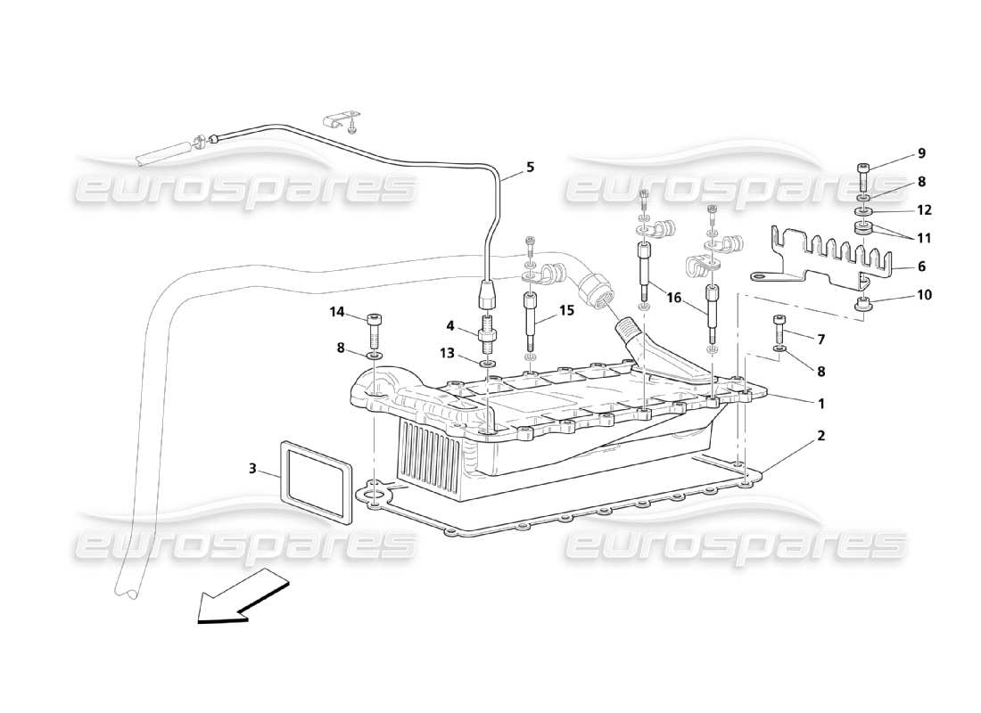 maserati qtp. (2003) 4.2 wärmetauscher teilediagramm