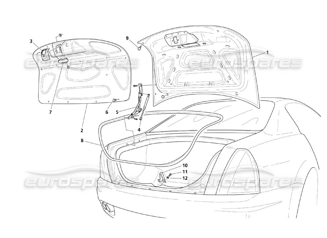 maserati qtp. (2003) 4.2 heckhaube teilediagramm