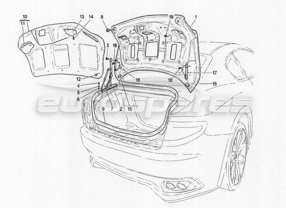 maserati granturismo special edition hintere klappe - teilediagramm