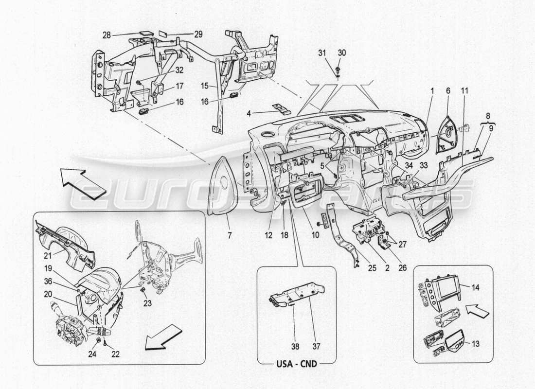 maserati granturismo special edition armaturenbretteinheit teilediagramm