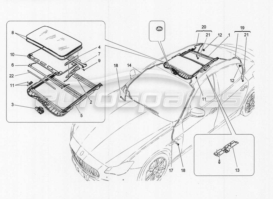 maserati qtp. v8 3.8 530bhp auto 2015 schallschutzplatten im fahrzeuginneren teilediagramm