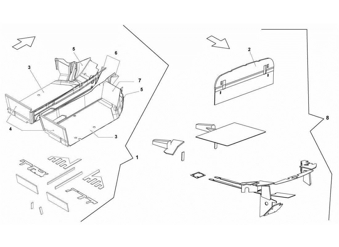 lamborghini gallardo sts ii sc teilediagramm für isolierung und schalldämmung