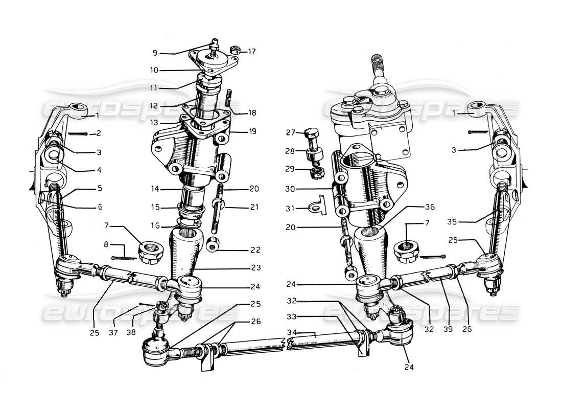 ferrari 275 gtb/gts 2 cam lenkung & wellenteildiagramm