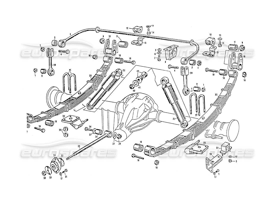 maserati 3500 gt hinterradaufhängung teilediagramm
