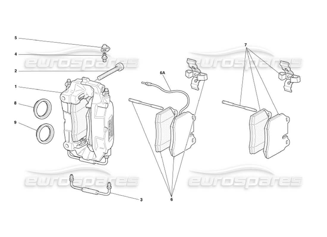 ferrari 360 spider bremssättel für vorder- und hinterradbremsen - teilediagramm