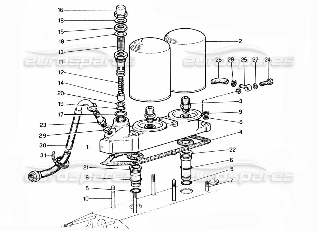 ferrari 365 gtc4 (mechanical) ölfilter ersatzteildiagramm