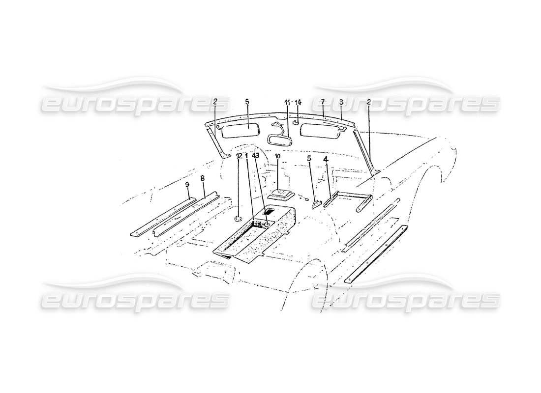 ferrari 275 (pininfarina coachwork) gruppo ebanisteria ersatzteildiagramm