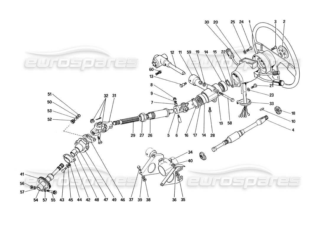 ferrari 328 (1985) lenksäule ersatzteildiagramm