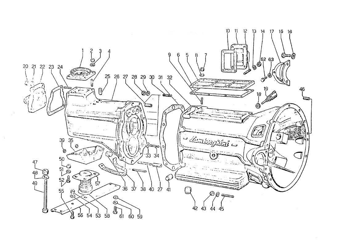lamborghini jarama getriebe teilediagramm