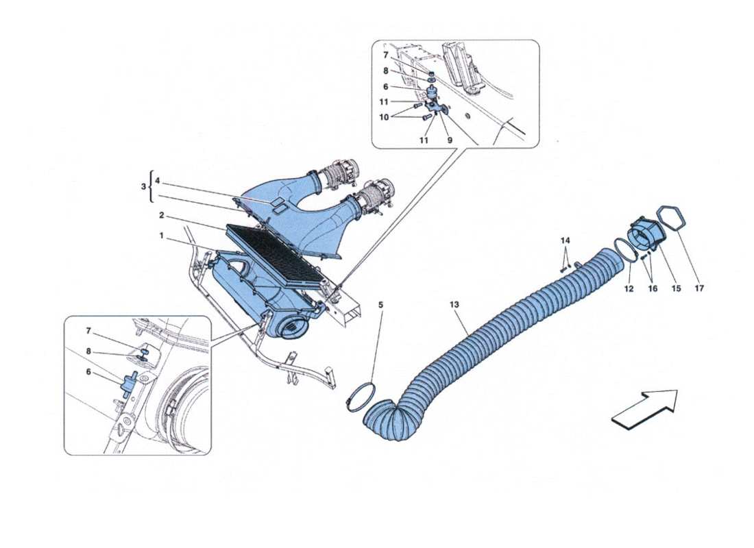 ferrari 458 challenge lufteinlass teilediagramm