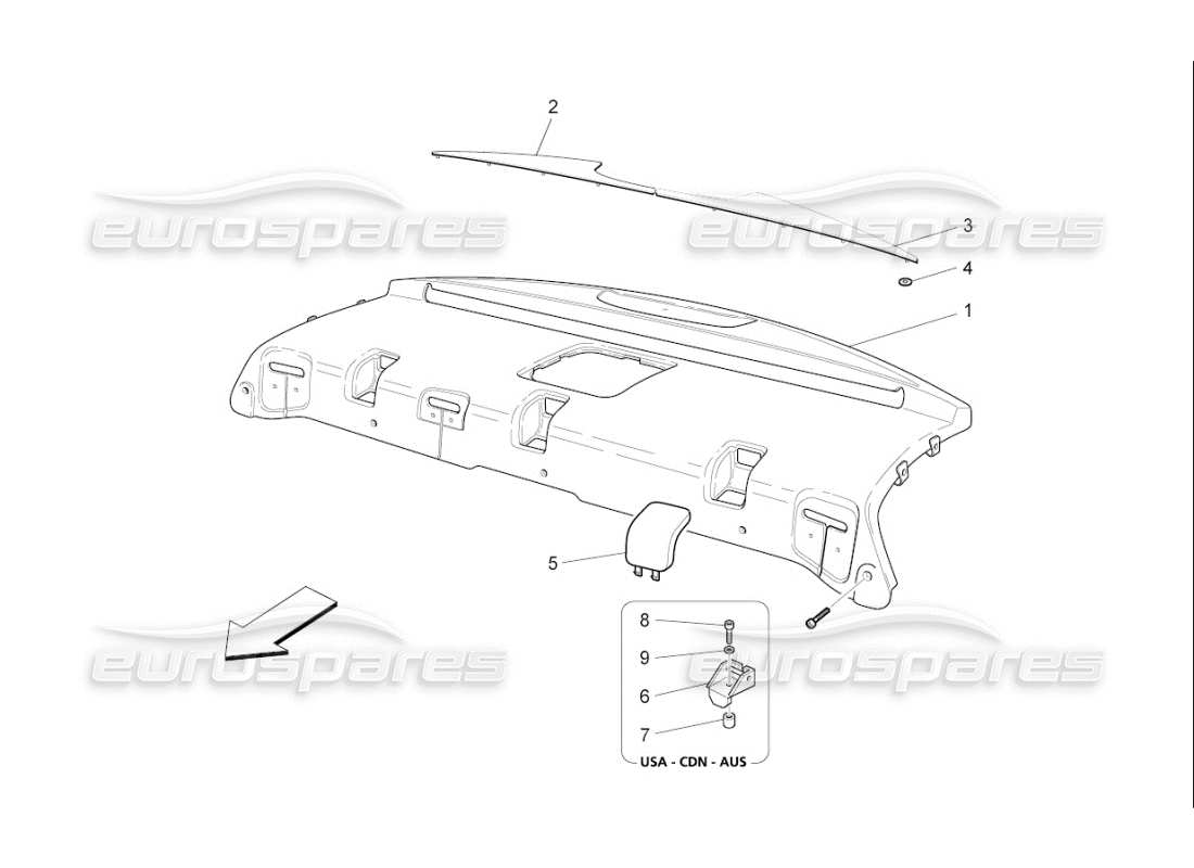 maserati qtp. (2007) 4.2 f1 hintere hutablage teilediagramm