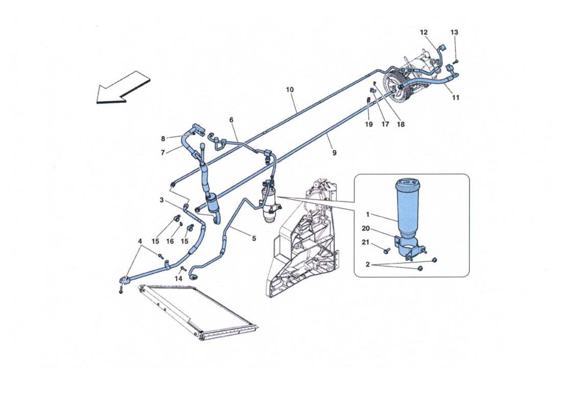 ferrari 458 challenge tubi aria condizionata-teilediagramm