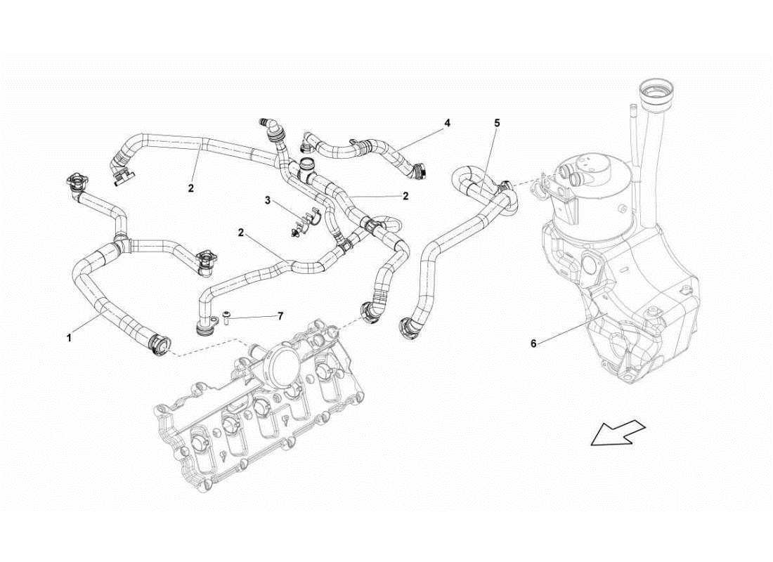 lamborghini gallardo sts ii sc teilediagramm für ölentlüftungsrohr