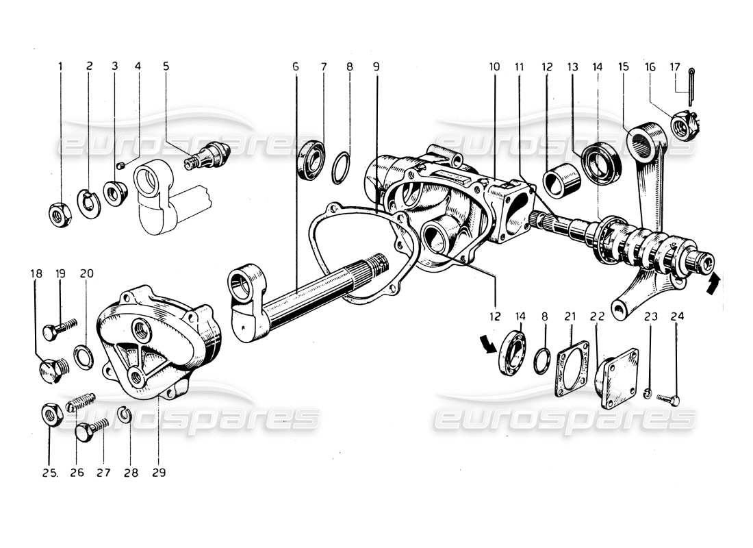 ferrari 275 gtb/gts 2 cam lenkgetriebe-teilediagramm