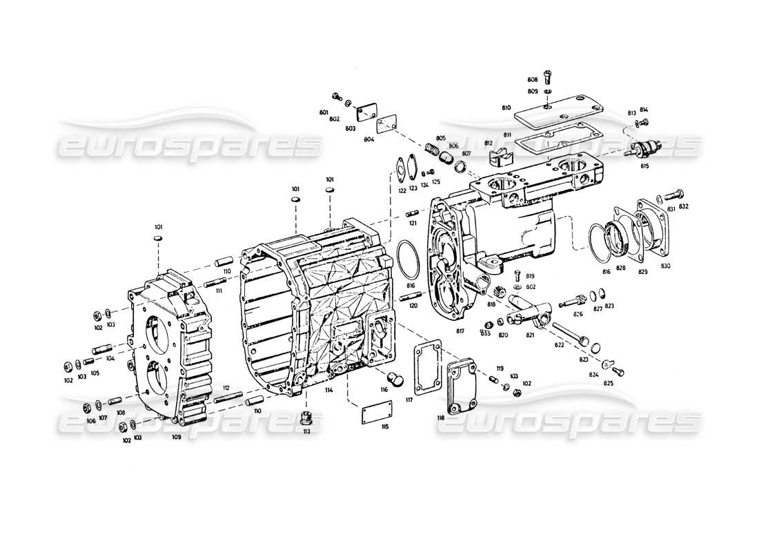 maserati khamsin getriebegehäuse teilediagramm