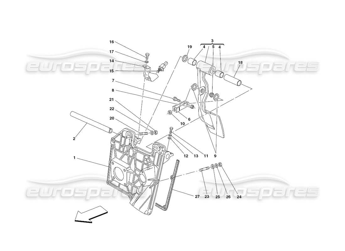 ferrari 430 challenge (2006) pedale teilediagramm