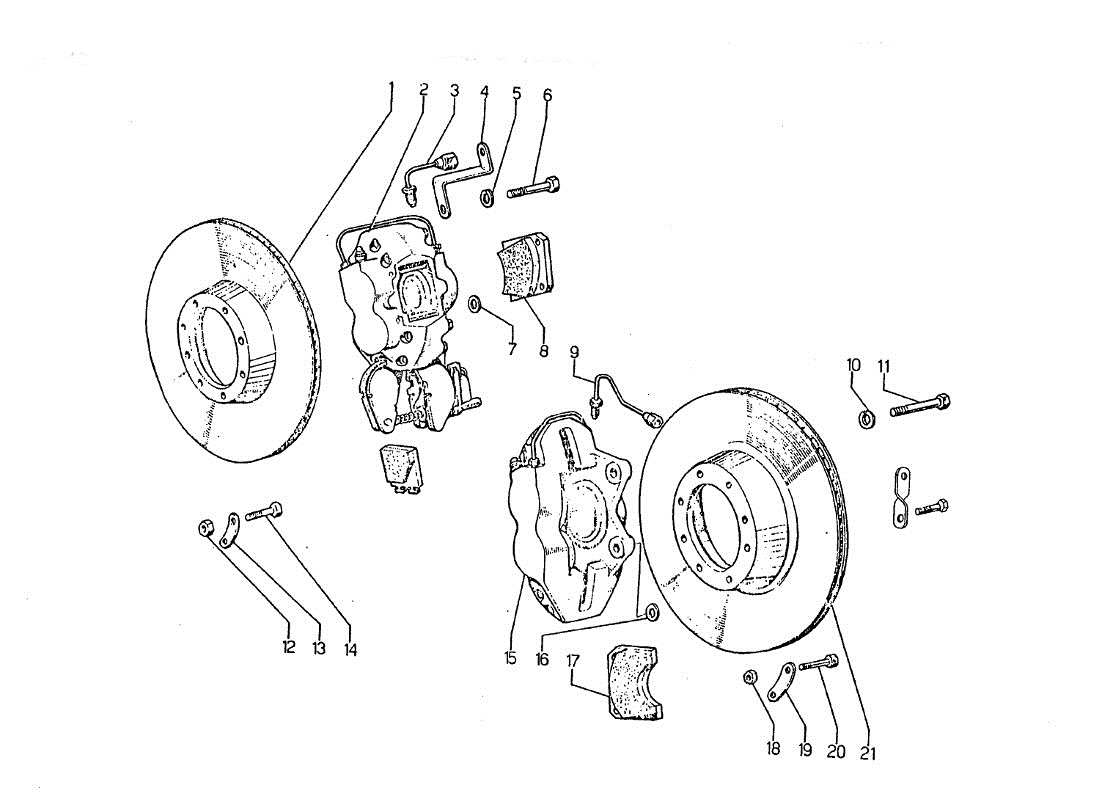 lamborghini jarama dischi e pinze - freni teilediagramm