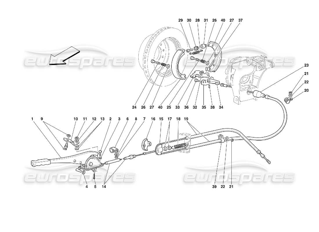 ferrari 355 (2.7 motronic) handbremssteuerung teilediagramm